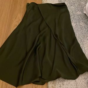 Vince Green Silk Skirt